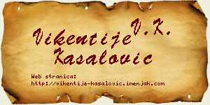 Vikentije Kasalović vizit kartica
